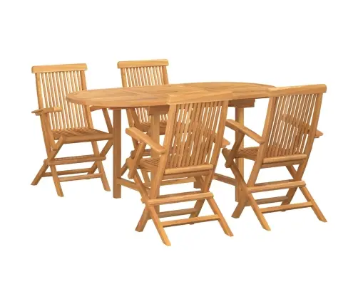 5 Daļīga Dārza Ēdamgalds Komplekts, Masīvs Tīkkoks Vidaxl