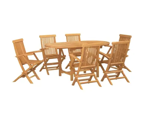 7 Daļu Dārza Ēdamgalds No Masīva Tīkkoka Vidaxl 7 Daļu Dārza Ēdamgalds No Masīva Tīkkoka Vidaxl