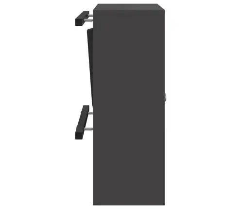 Mailbox Su Saugykla Su Durimis Juoda 30 X 20 X 55 Cm Plienas