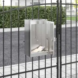 Pastkastei Ar Durvīm Sudraba 30 X 20 X 55 Cm Nerūsējošs Tērauds Vidaxl