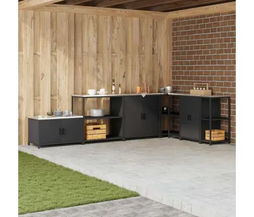 Virtuves Uzglabāšanas Plaukts Melna 60 X 50 X 92 Cm Tērauds Vidaxl