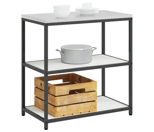 Virtuves Uzglabāšanas Plaukts Balta 60 X 50 X 92 Cm Tērauds Vidaxl