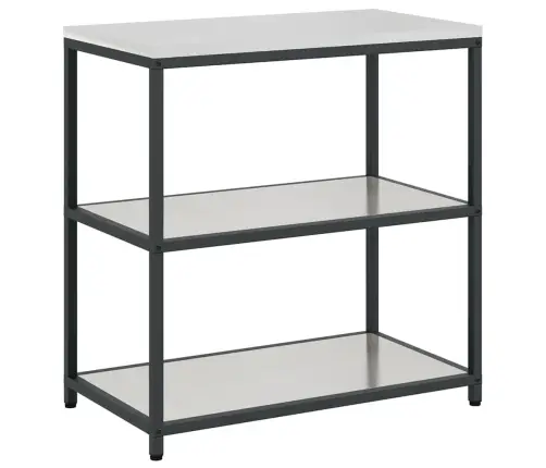 Virtuves Uzglabāšanas Plaukts Sudraba 60 X 50 X 92 Cm Vidaxl