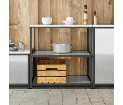 Virtuves Uzglabāšanas Plaukts Sudraba 60 X 50 X 92 Cm Vidaxl