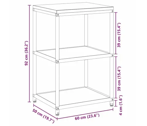 Virtuves Uzglabāšanas Plaukts Melna 60 X 50 X 92 Cm Tērauds Vidaxl