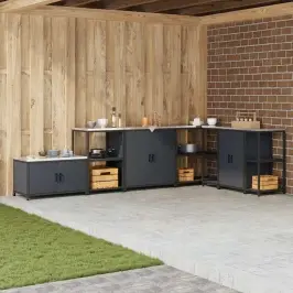 Virtuves Uzglabāšana Antracīts 60 X 50 X 92 Cm Tērauds Vidaxl