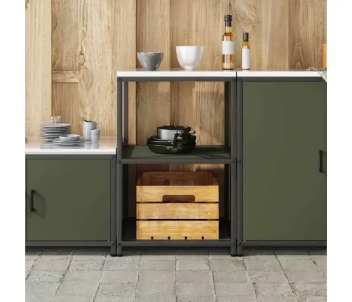 Virtuves Uzglabāšanas Plaukts Olīvu Zaļš 60 X 50 X 92 Cm Vidaxl