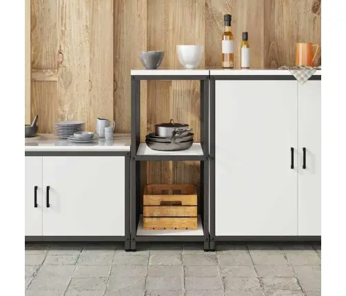 Virtuvės Saugojimas Su Lentyna Balta 60 X 50 X 92 Cm Plienas