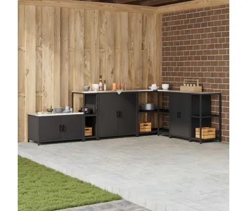 Virtuves Uzglabāšanas Plaukts Melna 60 X 50 X 92 Cm Tērauds Vidaxl