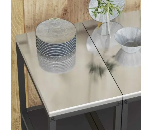 Virtuves Uzglabāšanas Plaukts Melna 60 X 50 X 92 Cm Tērauds Vidaxl