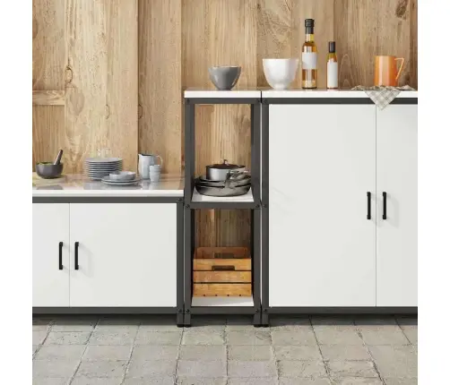 Virtuves Uzglabāšanas Plaukts Balta 60 X 50 X 92 Cm Tērauds Vidaxl