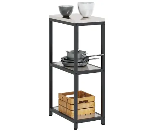 Virtuves Uzglabāšanas Plaukts Sudraba 60 X 50 X 92 Cm Vidaxl