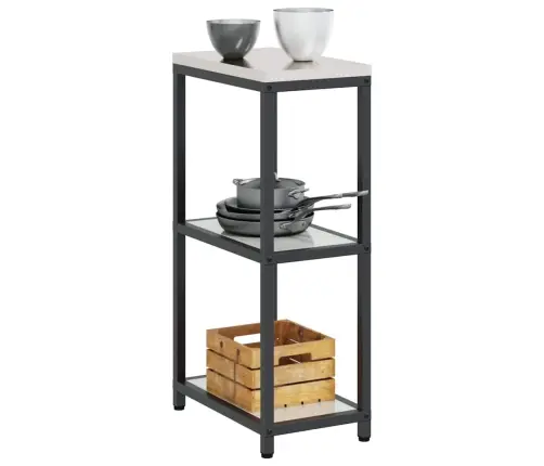 Virtuves Uzglabāšanas Plaukts Sudraba 60 X 50 X 92 Cm Vidaxl