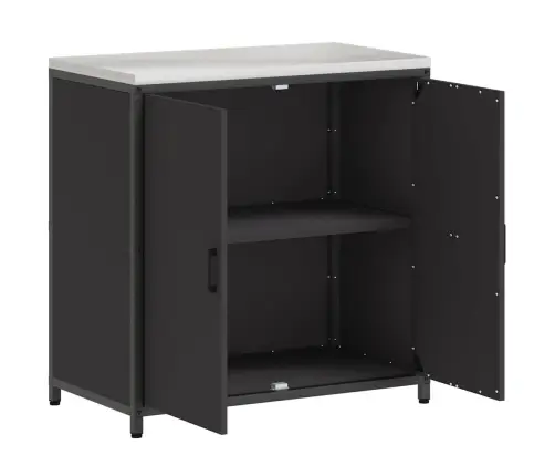 Virtuves Uzglabāšanas Skapis Melna 60 X 50 X 92 Cm Tērauds Vidaxl