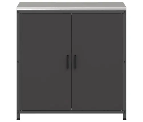 Virtuves Uzglabāšanas Skapis Melna 60 X 50 X 92 Cm Tērauds Vidaxl