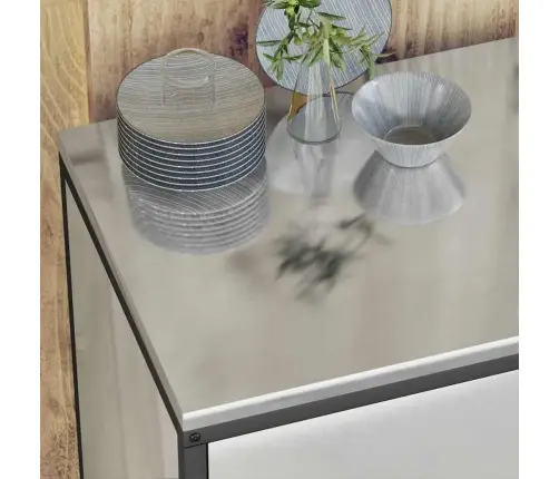 Virtuves Uzglabāšanas Skapis Ar Plauktu Sudraba 60 X 50 X 92 Cm Vidaxl