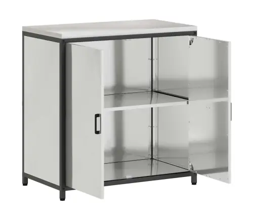 Virtuves Uzglabāšanas Skapis Ar Plauktu Sudraba 60 X 50 X 92 Cm Vidaxl