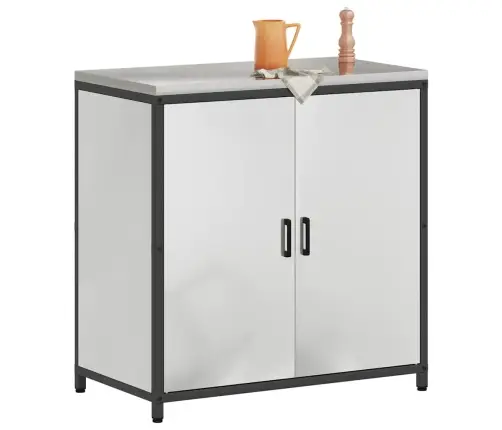 Virtuves Uzglabāšanas Skapis Ar Plauktu Sudraba 60 X 50 X 92 Cm Vidaxl