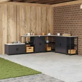 Virtuves Uzglabāšana Ar Plauktu Melna 60 X 50 X 92 Cm Tērauds Vidaxl