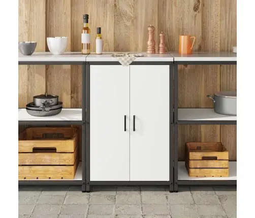 Virtuves Uzglabāšanas Skapis Balta 60 X 50 X 92 Cm Tērauds Vidaxl