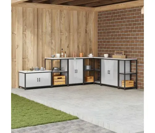 Virtuves Uzglabāšanas Skapis Ar Plauktu Sudraba 60 X 50 X 92 Cm Vidaxl