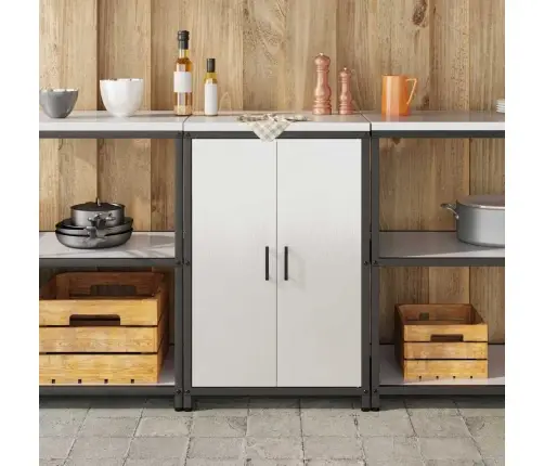 Virtuves Uzglabāšanas Skapis Ar Plauktu Sudraba 60 X 50 X 92 Cm Vidaxl