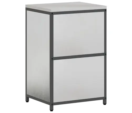 Virtuves Uzglabāšanas Skapis Ar Plauktu Sudraba 60 X 50 X 92 Cm Vidaxl