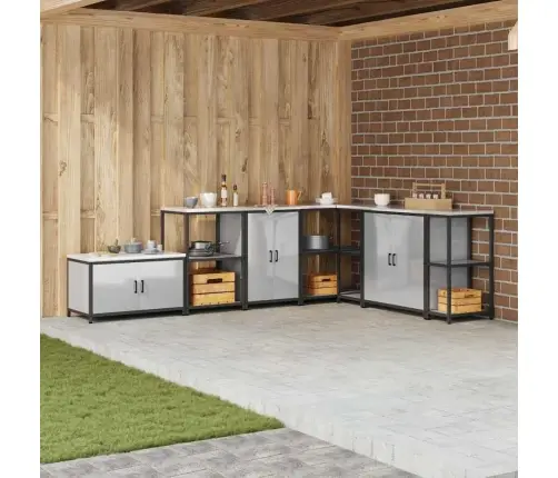 Virtuves Uzglabāšanas Skapis Ar Plauktu Sudraba 60 X 50 X 92 Cm Vidaxl