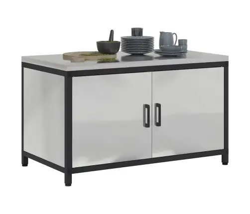 Virtuves Uzglabāšanas Skapis Ar Plauktu Sudraba 60 X 50 X 92 Cm Vidaxl