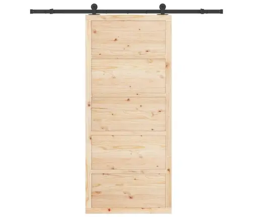 Slīdošās Durvis Brūna 100 X 208 Cm Priedes Masīvkoks Vidaxl