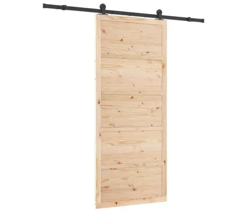 Slīdošās Durvis Brūna 100 X 208 Cm Priedes Masīvkoks Vidaxl