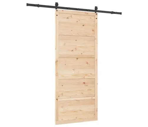 Slīdošās Durvis Brūna 90 X 208 Cm Priedes Masīvkoks Vidaxl