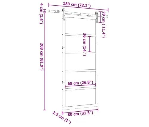 Libisev Uks Pruun 80 X 208 Cm Tahke Mänd