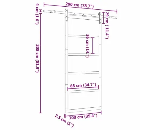 Libisev Uks Pruun 100 X 208 Cm Männipuit