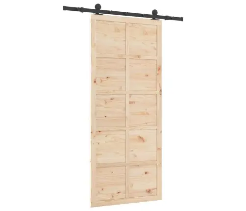 Slīdošās Durvis Brūna 80 X 208 Cm Priedes Masīvkoks Vidaxl