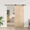 Slīdošās Durvis Brūna 90 X 208 Cm Priedes Masīvkoks Vidaxl