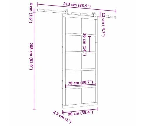 Slīdošās Durvis Brūna 90 X 208 Cm Priedes Masīvkoks Vidaxl