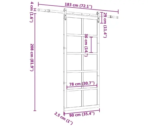 Libisev Uks Pruun 90 X 208 Cm Männipuit