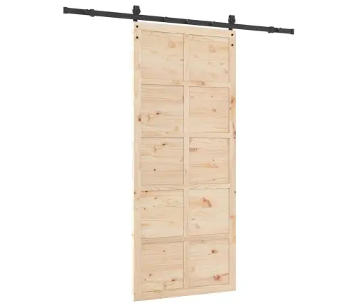 Slīdošās Durvis Brūna 90 X 208 Cm Priedes Masīvkoks Vidaxl