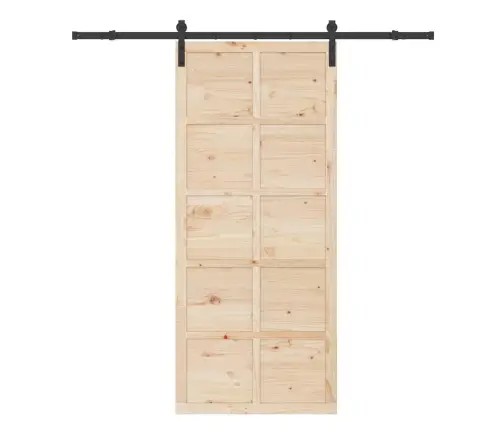Slīdošās Durvis Brūna 90 X 208 Cm Priedes Masīvkoks Vidaxl