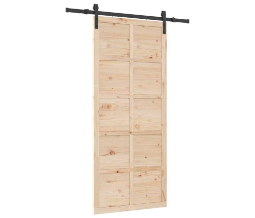 Slīdošās Durvis Brūna 80 X 208 Cm Priedes Masīvkoks Vidaxl