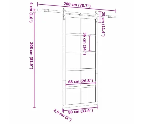 Slankios Durys Ruda 80 X 208 Cm Pušies Masyvas