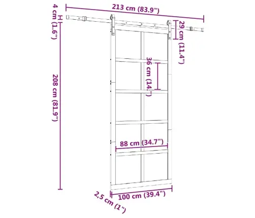Slankios Durys Ruda 100 X 208 Cm Pušies Masyvas