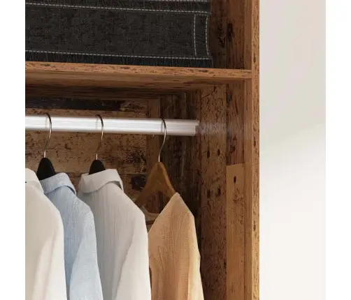 Skapis Ar Plauktu Vecs Koks 50 X 50 X 200 Cm Inženierijas Koks Vidaxl