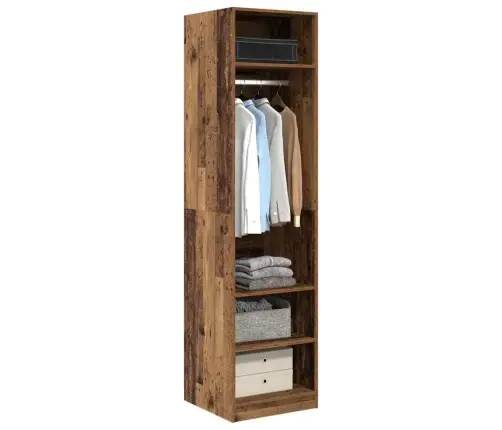 Skapis Ar Plauktu Vecs Koks 50 X 50 X 200 Cm Inženierijas Koks Vidaxl