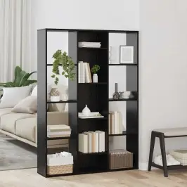 Istabas Dalītājs Ar Plauktu Melns Ozols 100 X 24 X 140 Cm Vidaxl