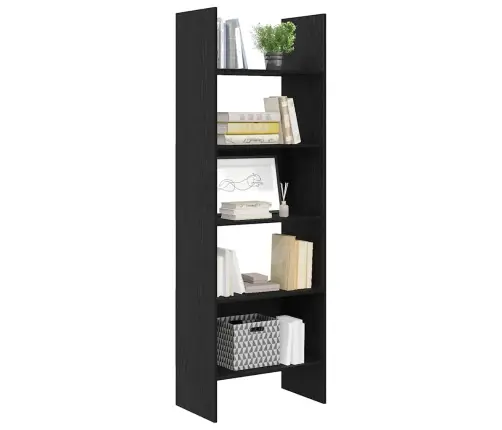 Knygų Spinta Juodas Ąžuolas 60 X 35 X 180 Cm Apdirbta Mediena