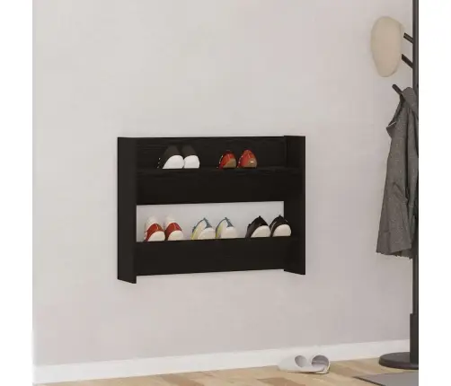 Sienas Apavu Skapji Ar Plauktu Cits Ar Uzglabāšanu Melns Ozols 60 X 18 X 60 Cm Vidaxl