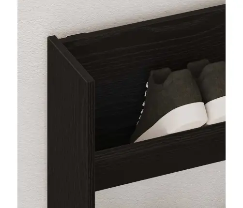 Sienas Apavu Skapji Ar Plauktu Cits Ar Uzglabāšanu Melns Ozols 60 X 18 X 60 Cm Vidaxl