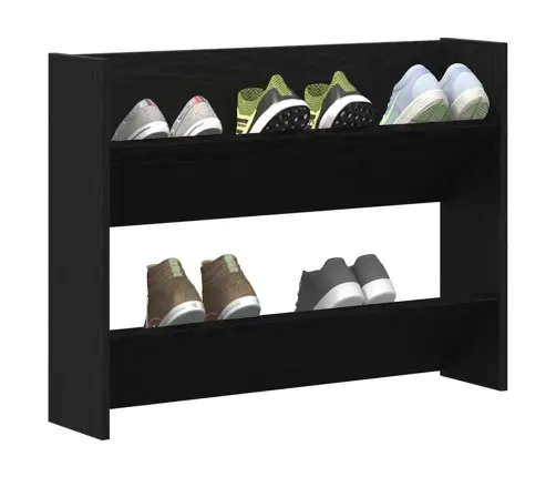 Sienas Apavu Skapji Ar Plauktu Cits Ar Uzglabāšanu Melns Ozols 60 X 18 X 60 Cm Vidaxl